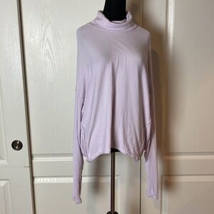 WE THE FREE RIBBED OVERSIZED STRETCHY COWL NECK LONG SLEEVE DOLMAN TOP